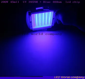 200W 45mil SMD High Power LED ultravioletinės UV 395NM + Mėlyna 460nm UV:Mėlyna 33-36V Didelės Galios LED Šviesos 200W uv led lustas