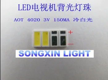 200pcs AOT LED Apšvietimas 0.5 W 3V 4020 48LM Cool white Backlight LCD TV TV Taikymas 4020C-W3C4