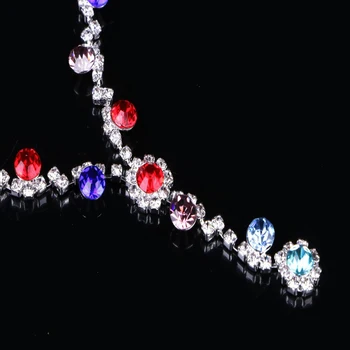2018 Mados Dizaino elipsės Kristalų Papuošalai Daug spalvų rinktis includ Karoliai ir Auskarai tiktų vestuvių ir šalies #N209