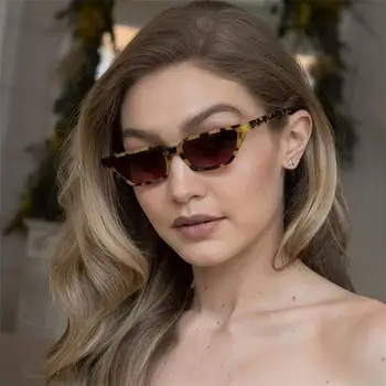 2018 akiniai nuo saulės prabangos prekių Ženklų, katės akis, saulės akiniai moterų retro maža Akiniai nuo saulės ponios Flat Top Leopard Seksualus UV400 akiniai