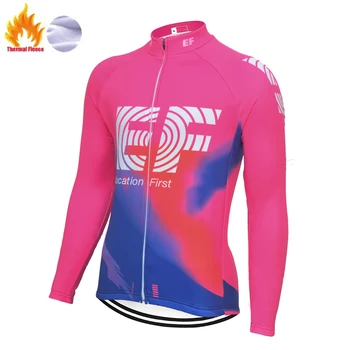 2019 EF Žiemos camisa de ciclismo naujas maillot ciclismo invierno hombre ilgomis Rankovėmis jersey Jojimo Jersey Išlaikyti Šiltas