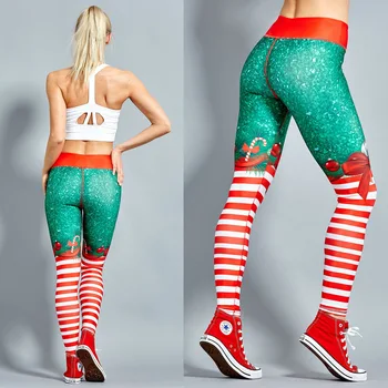 2019 Hayoha Kalėdų Spausdinimo Antblauzdžiai Įdėti Klubo Elastinga Aukštos Juosmens Legging Kvėpuojantis Linksmų Kalėdų Kelnės