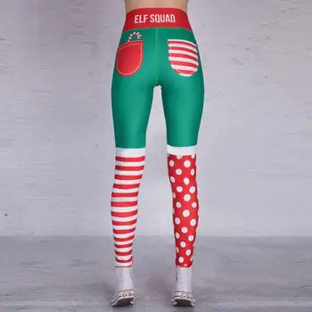 2019 Kalėdų Spausdinimo Antblauzdžiai Įdėti Klubo Elastinga Aukštos Juosmens Legging Kvėpuojantis Linksmų Kalėdų Kelnės