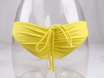 2019 Naujas Moterų Įžūlus Bikini Bottom Pusėje Ryšius Brazilijos Thong Maudymosi Kostiumėlį Apačioje Klasikinis Supjaustyti Dugnas Reguliuojamas Ryšius Bikini Bottom