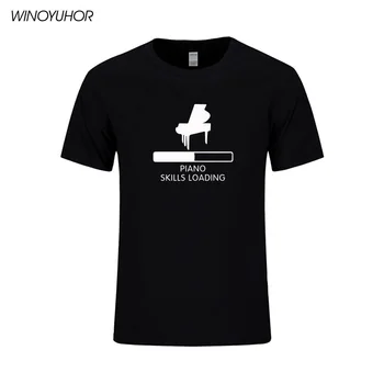 2019 Naujas Vasaros Stiliaus Mens T Shirts Pianinu Įgūdžius Pakrovimo Juokinga Spausdinimo T-shirt Vyrams Priežastinis trumpomis Rankovėmis Viršūnes Pianistas Dovana