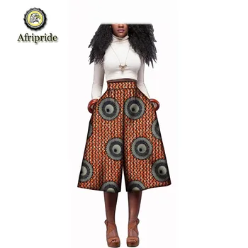 2019 afrikos kelnės moterims AFRIPRIDE ankara Spausdinti dashiki heidi bazin riche Kelnių Prarasti Pločio Kojų Kelnės grynos medvilnės S1821001