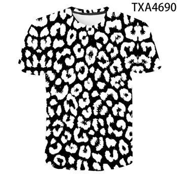 2020 Naujas Vasaros Leopardas Spausdinti 3D marškinėliai Berniukas Mergaitė Vaikai Mados Streetwear Vyrų, Moterų, Vaikų Atspausdintas T-shirt Kietas Viršūnes Tee