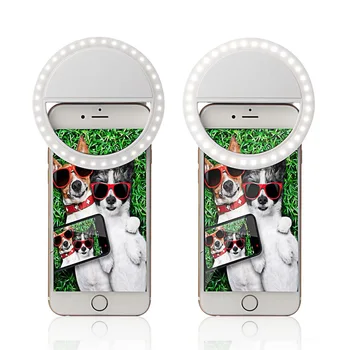 2020 Naują Atvykimo 1 vnt Visuotinės Mados Selfie Žiedas LED Šviesos Lempos Mobilaus Telefono Objektyvą Su USB Įkroviklis