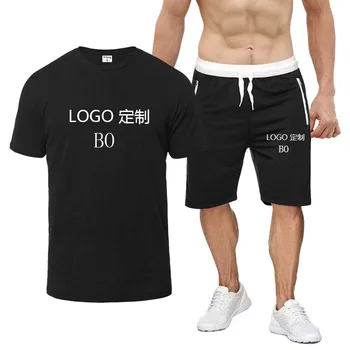 2020 Sprogimo Modeliai Banga Prekės vyriški trumparankoviai marškinėliai Atsitiktinis Sportinis Kostiumas Penkių taškų Šortai + Vyrų Madinga Kostiumas