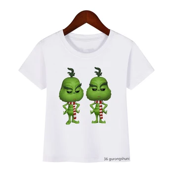2020 karšto pardavimo vaikiški marškinėliai juokinga Grinch spausdinti Kalėdų vaikams marškinėlius viršūnes kawaii berniukų/mergaičių unisex marškinėliai Kalėdų kostiumas