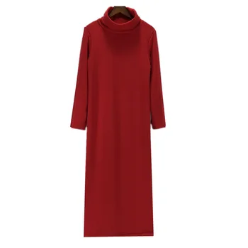 2020 m. Moteris Rudens-Žiemos Megztinis Sukneles Golfo Seksualus Bodycon Ilgai sustorėjimas, šilta Suknelė plius dydis suknelė S-5XL 6XL vestidos