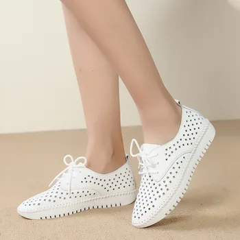 2020 metų Vasaros sneaker moterų platforma batai moteriška natūralios Odos Pėsčiomis butas sandalai moterims, Kvėpuojantis Komfortą Atostogų batai