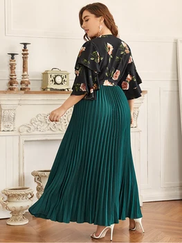 2021 Abaja Ilgai Pavasarį Moterų Ruched Ponios Suknelės Plius Dydžio Mados Siūlėmis Elegantiškas Maxi Ramadanas Suknelė