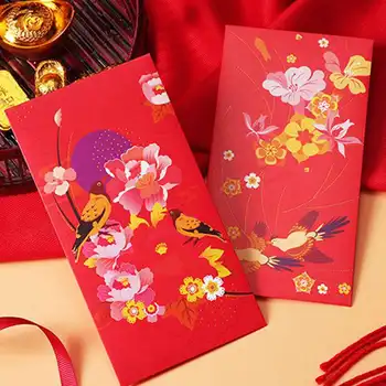 2021 Kinijos Raudoną Voką, Gėlių, Paukščių Atspausdintas Raudonos Paketinių Kūrybos Hongbao Literatūros Naujųjų Metų Pavasario Šventė Pasisekė Pinigų Maišas