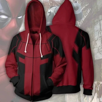 2021 Naujas Hoodies Deadpool Kostiumai, Megztiniai Hoodie Kailio Drabužiai Legiono Zip Hoodie Iki 3D Atspausdintas Užtrauktukas Bliuzono Viršūnes Pristatymas