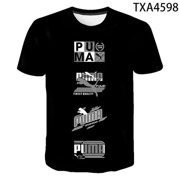 2021 Naujas Mados Prekės ženklo Gražus vyriški Puma 3D Atspausdintas T-shirt trumparankoviai Viršuje Atsitiktinis Sporto marškinėliai Berniukams ir Mergaitėms
