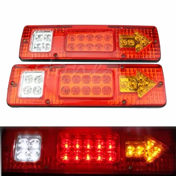 2021 Nauji 2vnt 12V 19 LED Automobilių šviesos diodų (led) Sunkvežimio Priekaboje Galiniai Stop Posūkio Šviesos Indikatorius
