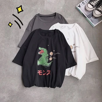 2021 Vasaros Kawaii Dinozaurų Spausdinti vyriški T-Shirt Harajuku Cool Tendencija Atsitiktinis Unisex Visas Rungtynes, Drabužių Hip-Hop Harajuku Streetwear