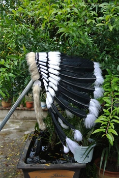 21inch aukštos indijos Plunksnų šukuosena replika padarė vinjetė juoda plunksna kostiumai helovinas kostiumas šalis tiekimo