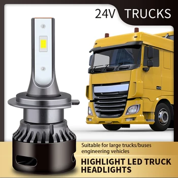 24V Sunkvežimių LED Žibintų Lemputės H4 Hi/Lo, H7, H11 H1 Super Šviesus 8500LM 880 H3 9005 9006 Pakeisti Sunkvežimis/Camion Žibintai