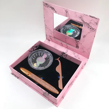 25mm 3D Mink Blakstienas Magija akių kontūro Pieštuką Pincetu Nustatyti Prabangius Dovanų Dėžutėje Užsakymą Blakstienų Dėžutės Pakuotės