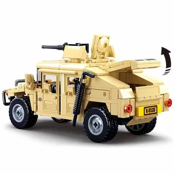 265Pcs WW2 Kariuomenės Karinių SWAT H1 Puolimą Transporto priemonės Šarvai Automobilio Modelį Plytų Kareivis Blokai Švietimo Žaislai Vaikams