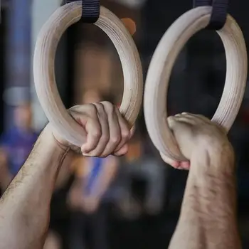 28mm Mediniai Naudotis Sveikatingumo Gimnastikos Žiedai Rankos Kūno Žiedai Ups Fitneso Iki Mankštos, Raumenų Traukti