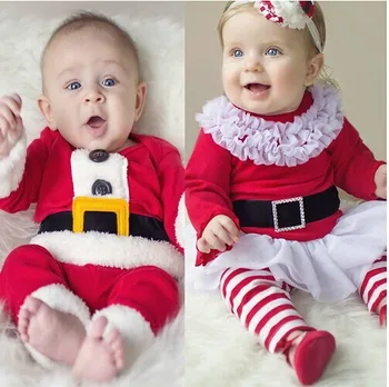 2Piece/3-24Months/Kalėdų kūdikių mergaitės berniukai drabužių rinkiniai, 1-asis gimtadienis apranga ilgomis rankovėmis marškinėliai+kelnės naujagimių drabužiai BC1547