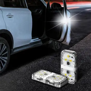 2vnt 6 Led Automobilių Openning Durų Įspėjamoji Lemputė Saugos Anti-Susidūrimo Flash Šviesos Belaidis Magnetinis Signalo Lemputė Patvarus Dropship