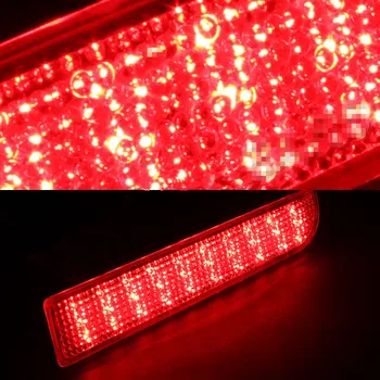 2vnt Raudona Objektyvas LED Galinio Bamperio Atšvaito Stabdžių Šviesos Lempa 2008-2013 M. 