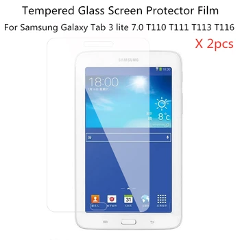 2vnt-Ultra plonas Grūdintas Stiklas, Skirtas Samsung Galaxy tab 3 lite 7.0 T111 T110 T113 T116 Anti-sugriauti Tablet Screen Protector Filmas