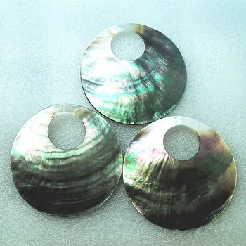 2vnt juodos spalvos lūpų shell pakabučiai dydis 40mm 50mm 60mm ir 70mm sūraus vandens apvalkalas, žavesio karoliai, pakabučiai, apvalios formos jūros shell