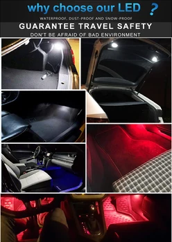 2x Dėl skoda superb VW Caddy Eos Golf Plus Jetta LED Kojoms Įkrovos pagal durų mandagumo Bagažo skyriuje Daiktadėžė šviesos Lempos