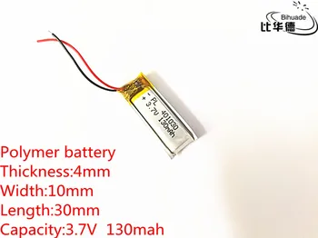 3.7 V,130mAH,401030 PLIB; polimeras ličio jonų / Li-ion baterija GPS,mp3,mp4,mp5,dvd,bluetooth,modelis žaislas mobiliojo ryšio 