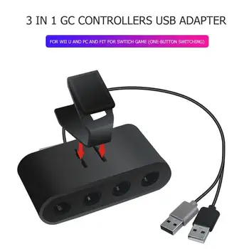 3 in 1 GC Valdytojai, USB Adapteris, 4 Uostų GC Valdytojai USB Adapteris Gamecube Valdytojas Adapteris Tinka Nintend Jungiklis Wiiu/VNT