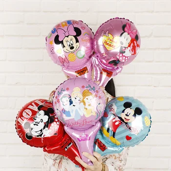 30pcs Mickey mouse gimtadienio Dekoracijos vaikams vertus, Klijuoti Foliją Balionai Disney kerstballen animacinių filmų Princesė kamuolius namų dekoro