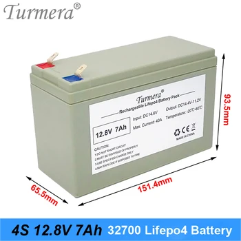 32700 Lifepo4 Baterija 4S1P 12.8 V 7Ah su 4S 40A Balansas BMS 12V Saulės baterijomis Nepertraukiamo Maitinimo šaltinis 12V Turmera