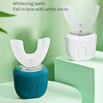 360 Laipsnių Pažangios Automatinio Elektros Sonic dantų šepetėlį Įkraunamas USB U Tipo Burnos Priežiūros Dantis Dantų Balinimo Mėlyna Šviesa