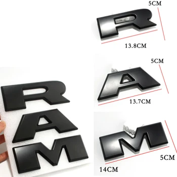 3D RAM Raidžių 2019 Ram 1500 DT OEM Grotelės Emblema Matte Black Silver ABS Lentele