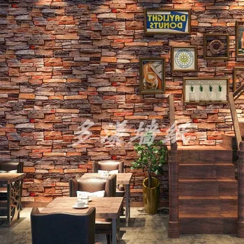 3D retro pramonės stiliaus imitacija plytų modelis lipnios tapetai restoranas baras raudonų plytų sienos popieriaus