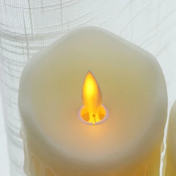 3Pcs Juda Viko Flameless Mirgėjimas Žvakės, kurių Laikmatis Nuotolinis Valdymas LED Žvakės