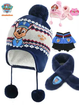 3pcs/rinkinys, Originali leteną patrulių kepurės pirštinės šalikas chase skye berniukų, mergaičių mažylis patrulių vaikų žaislas gimtadienio dovana lėlės nemokamas pristatymas