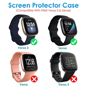 4-Pack Screen Protector Atveju, Fitbit Prasme/Versa 3 TPU Apsauginiai ekranai Padengti Užsklanda Bamperis už Fitbit Versa 3 Smartwatch