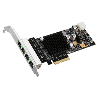 4 Quad Port Intel I350 RJ45 POE Tinklo plokštė PCI-E PCIe 4X Tinklo Adapteris 10/100/1000Mbps