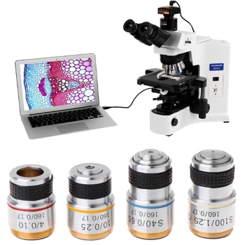 4X 10X 40X 100X Achromatinis Tikslas Objektyvas Biologinis Mikroskopas 185 964E