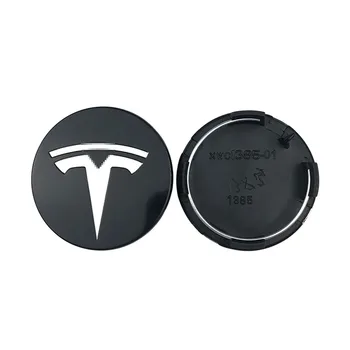 4X 57mm Automobilių Ratų Centrą, Stebulės gaubtai Tesla MODELIS 3 MODELIS S MODELIS X Stebulės Dangtelis Emblema Logotipas Ženklelis Automobilių Lipdukas Automobilių Reikmenys