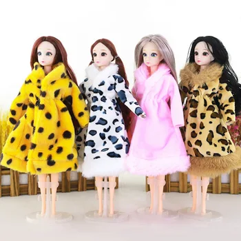 4pcs Žiemos Paltai Lėlės Drabužius Barbie Lėlių 1/6 BJD Doll, Aksesuarai, Mados Komplektus 