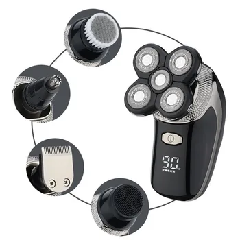 5 In 1 4D Daugiafunkcį Elektrinis Skustuvas Vyrams Barzda Žoliapjovės USB Įkrovimo Skustuvai Barzda Mašina, Plaukų Clipper Žoliapjovės