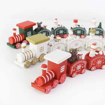 5 Mazgai Mediniai Kalėdų Traukinys Kalėdos Medienos Papuošalų už Namų Dekoro Kalėdinė Dekoracija Šalies Prekių Navidad Naujųjų Metų Dovanų Dėžutėje