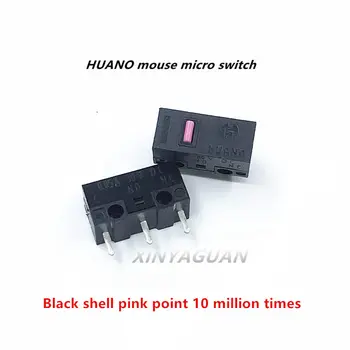 50Pcs/daug HUANO pelės mikro jungiklis Mygtukas (Mėlyna Shell / Mėlyna / Rožinė / Geltona / Žalia / Balta) Bendrosios OMRON aikštė 3-pin jungiklis